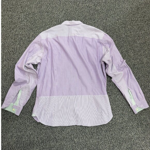 Paul Smith Jeans Mens XL Slim fit Purple striped Dress Shirt - Picture 2 of 8